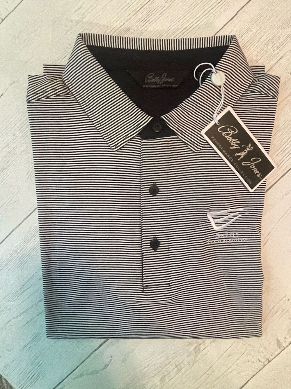 NWT Bobby Jones Men's Mini Feed Striped Performance Golf Polo Shirt MSRP$94